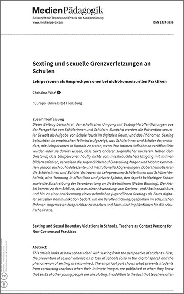 Sexting und sexuelle Grenzverletzungen an Schulen.